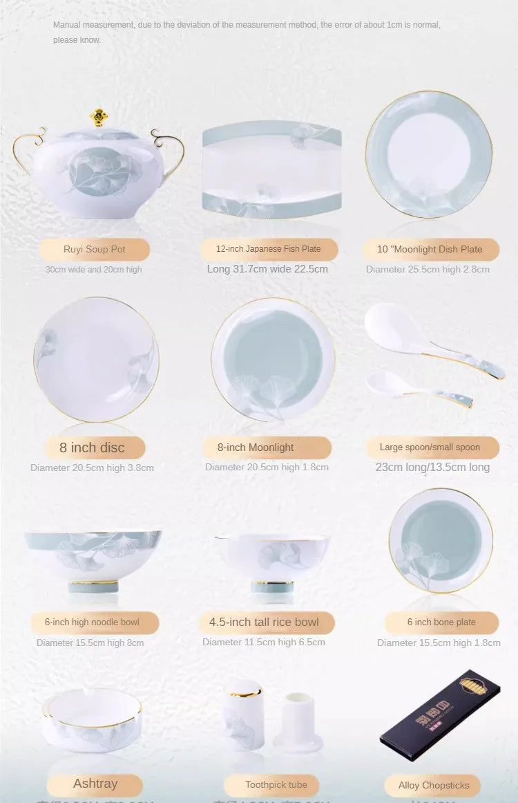 New Bone China Dinnerware Set with Colorful Glaze Elegant Bowls and Plates for Home Ceramic Bowls and Plates Set