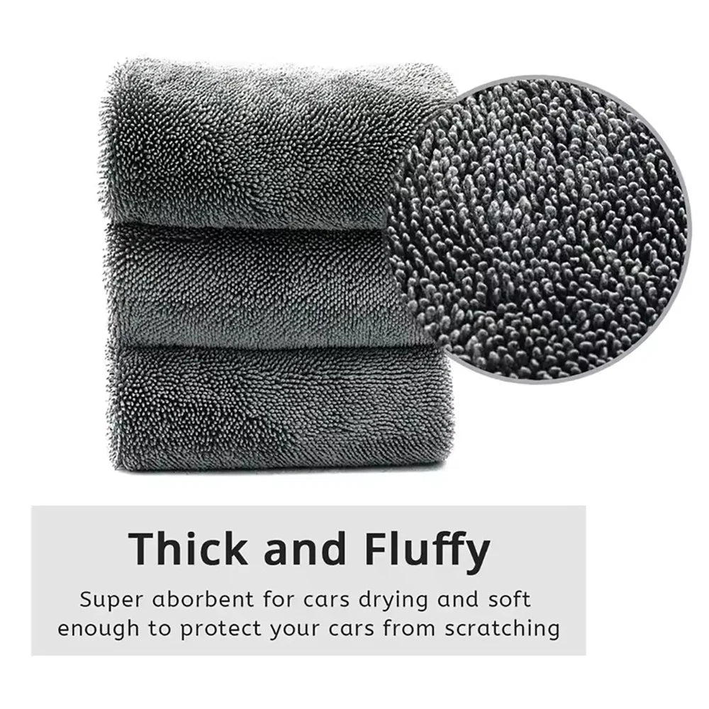 1200gsm Microfiber Twist Car Motorcycle Wash Towel Professional Car Cleaning Drying for Washing Polishing Waxing Detailing