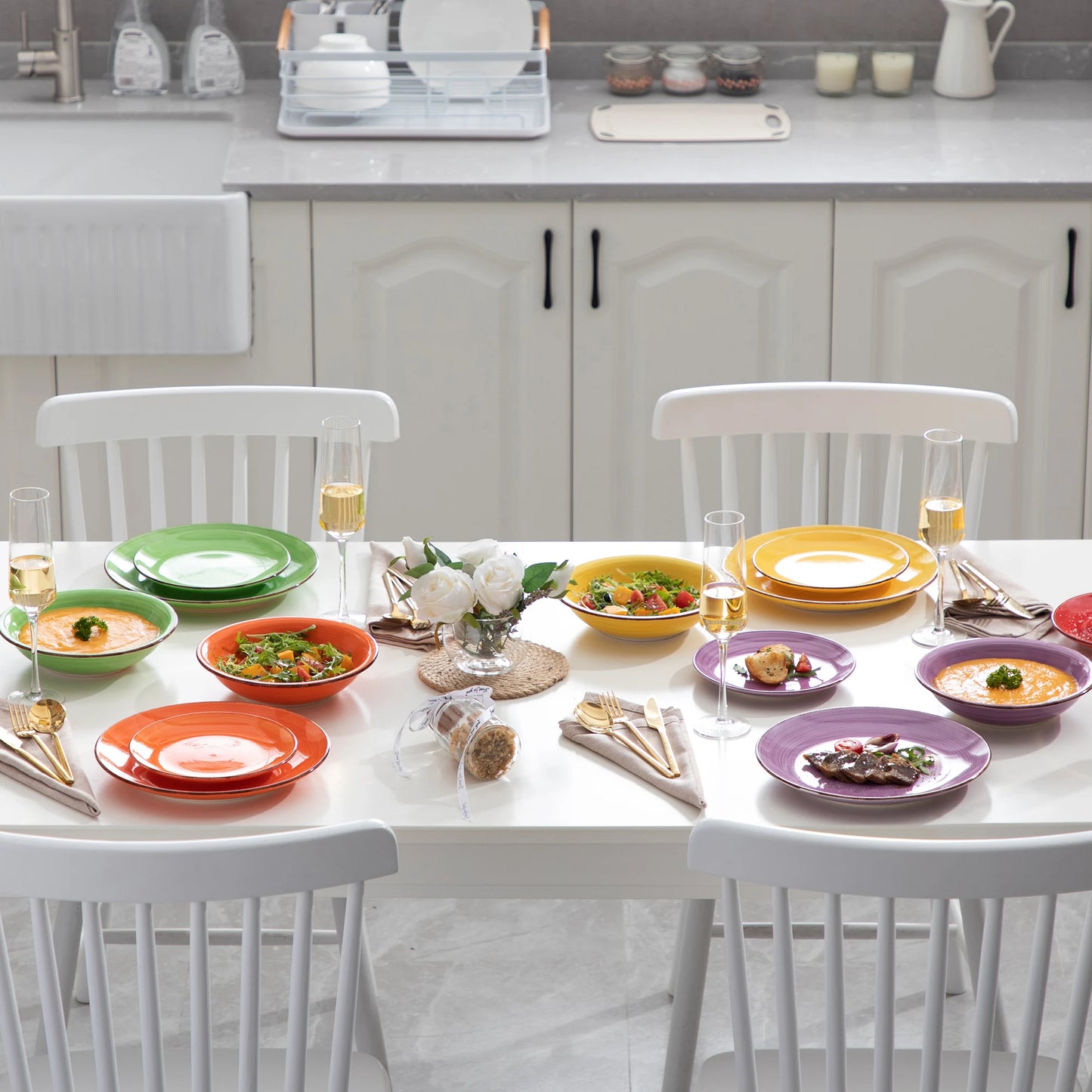 Vancasso BONITA Mix-Color 6/18/36 Piece Dinnerware Set