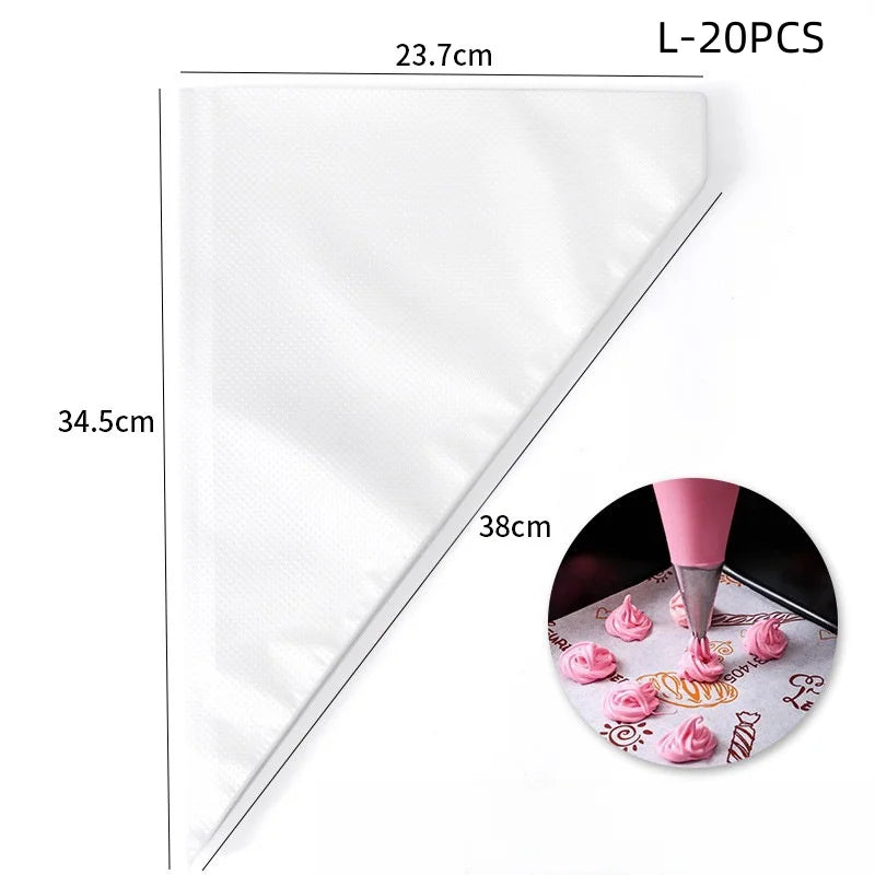 100/50/20pcs Disposable Piping Bag Pastry s Icing Fondant Cake Cream  for Decorating Pastries Cakes Baking Tools