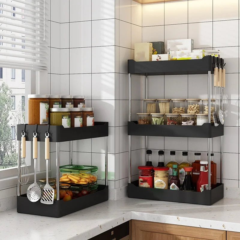 1Pc Kitchen Spice Storage Rack Multi-Functional Countertop Seasoning Storage Rack Household Multi-Layer Corner Shovel Kitchen Ut