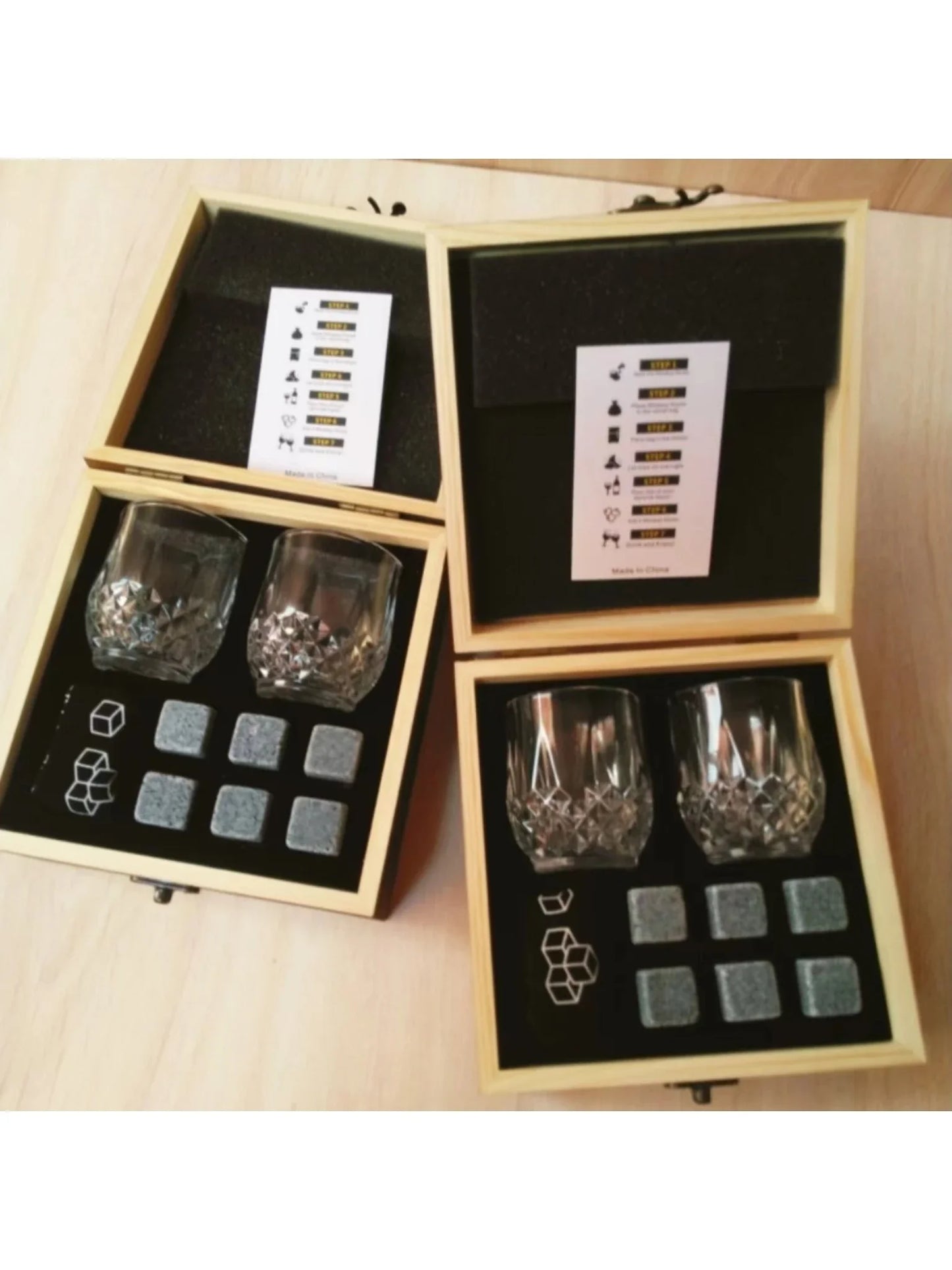 Father's Day Gift Whiskey Ice Stone Wine Glass Set