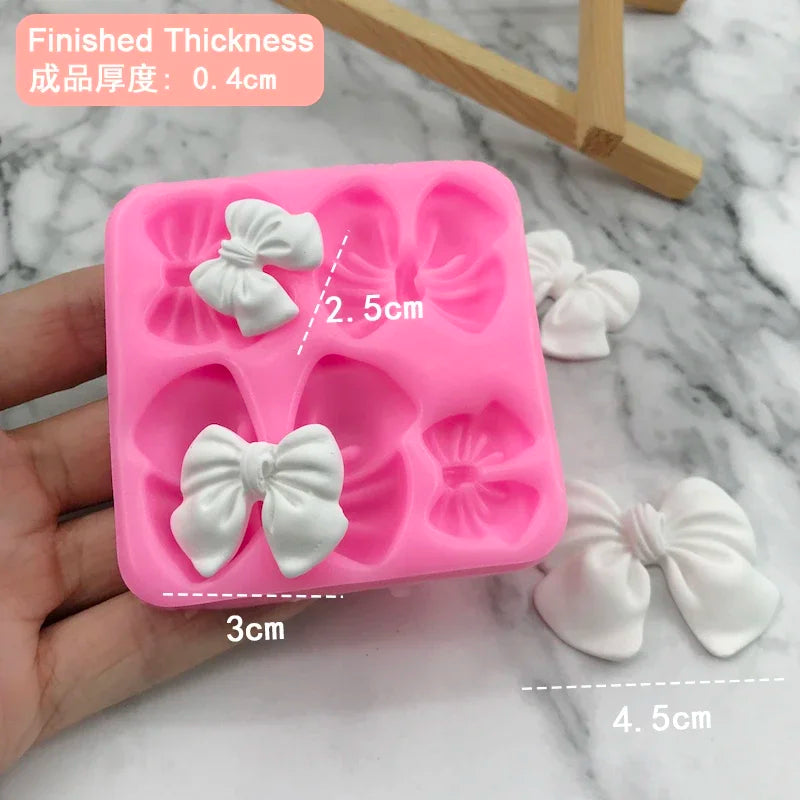 NewArrive 1pcs Cute Knot Bow Molds Soft Silicone Fondant Resin Art Mould Cake Decoration Pastry Kitchen Baking Accessories Tools