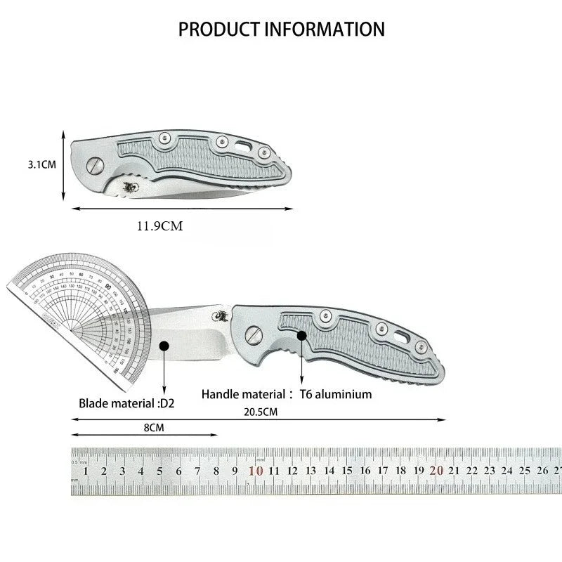 XM18 Folding Knife T6 Aluminum Handle D2 Blade Wilderness Survival Hunting Tactical Combat Sharp Cutting Multi-functional Knives