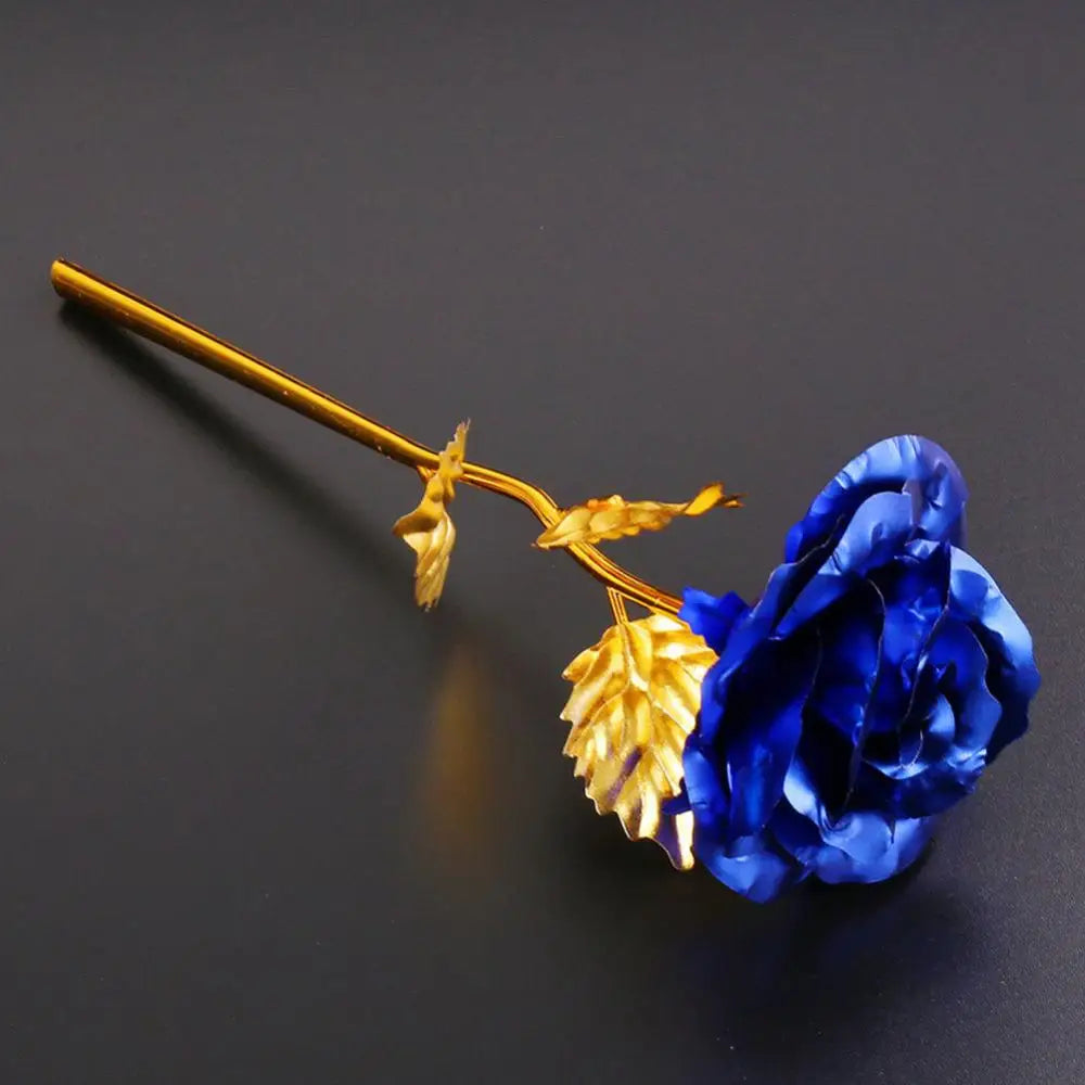 24k Gold Dipped Rose Flower Artificial Flowers Eternal Rose with Stand Forever Love In Box Birthday Valentine Day Gift for Girls