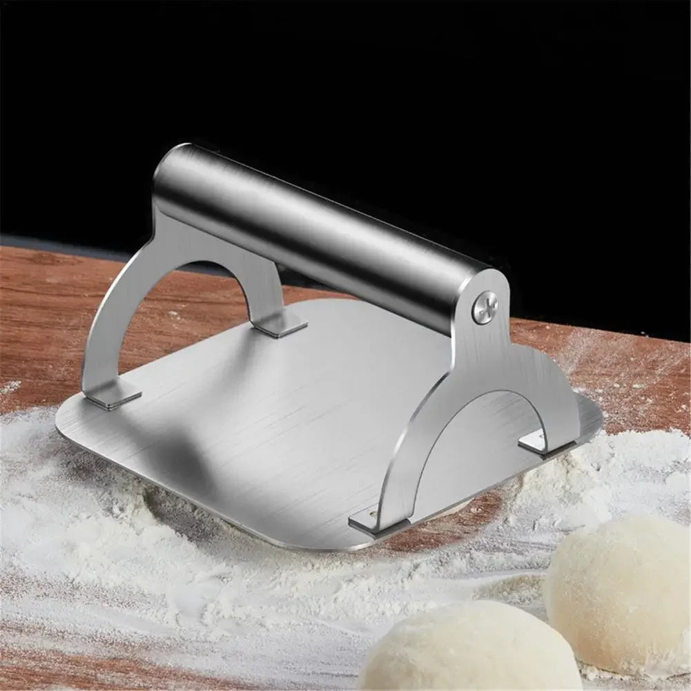 Stainless Steel Meat Press Barbecue Iron Plate Squid Steak Hamburger Household Commercial Manual Cake Press Meat Press