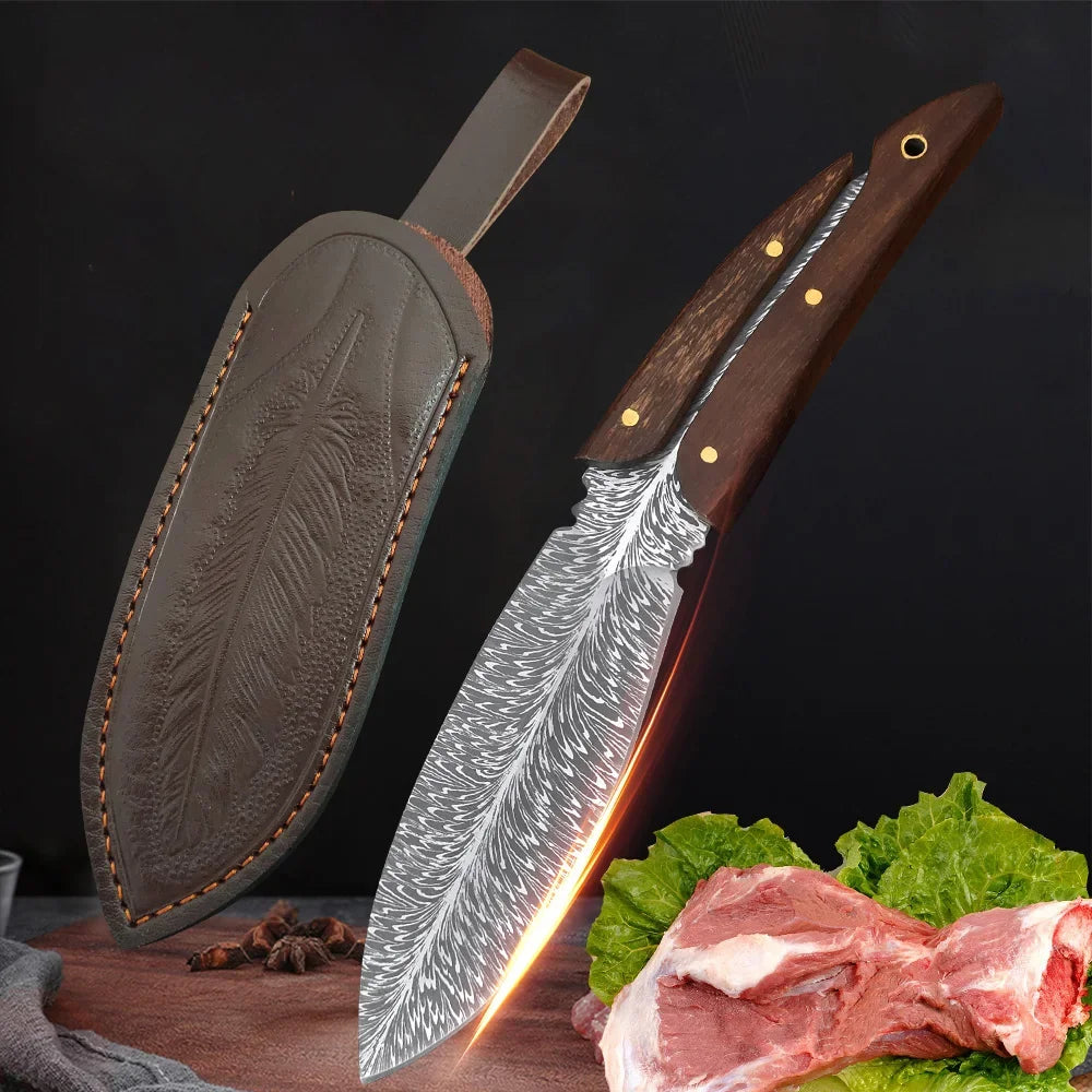 3 Inches Butcher Boning Knife Wood Handle Utility Knife Slicing Meat Fruit Fish Filleting Knife Chef Cooking Kitchen Knives