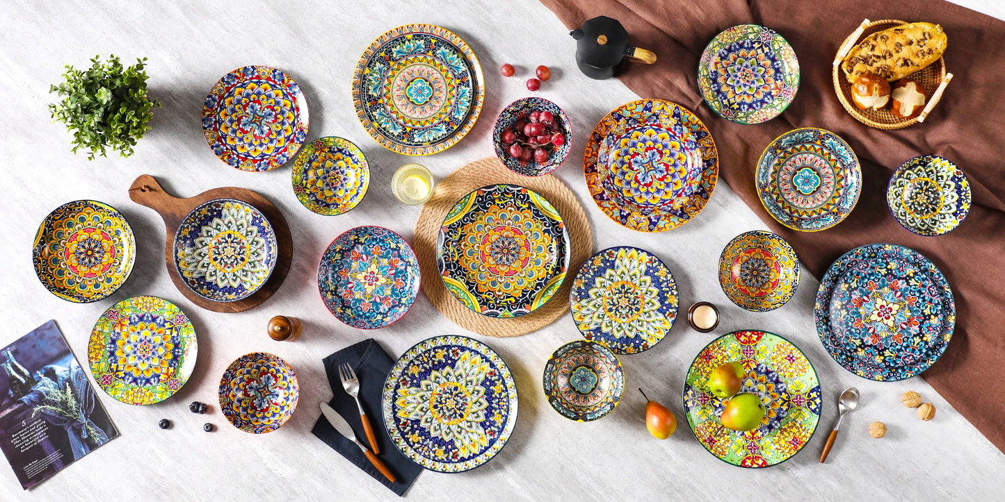 Vancasso 6-24 Piece Ceramic Dinnerware Set - Bohemian Style Stoneware for 6