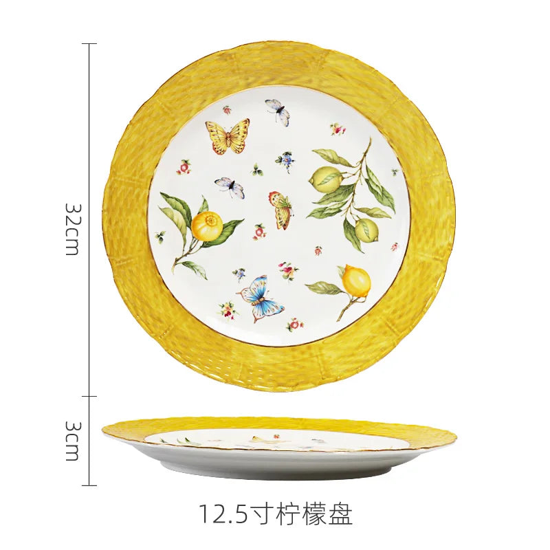 European style ceramic steak plate Western cuisine plate internet famous dining plate Nordic creative breakfast plate tableware