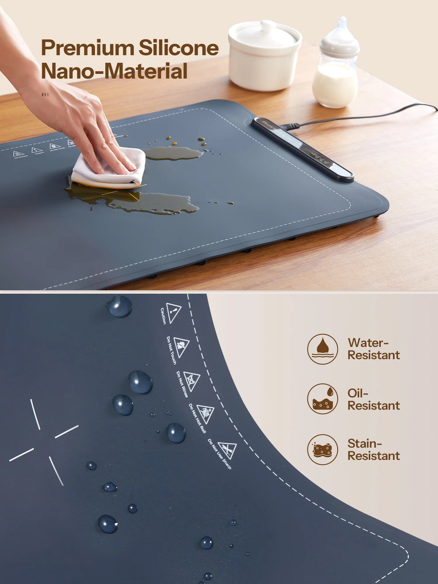 Electric Warming Tray – Rollable, Fast Heating Mat with 3-Level Temperature Control for Buffets & Home Use