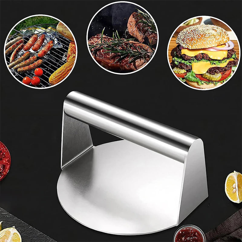 1PC Stainless Steel Smash Burger Press Hamburger Patties Meat Masher Circular Meat Press Mold For Deli Meats Kitchen Accessories