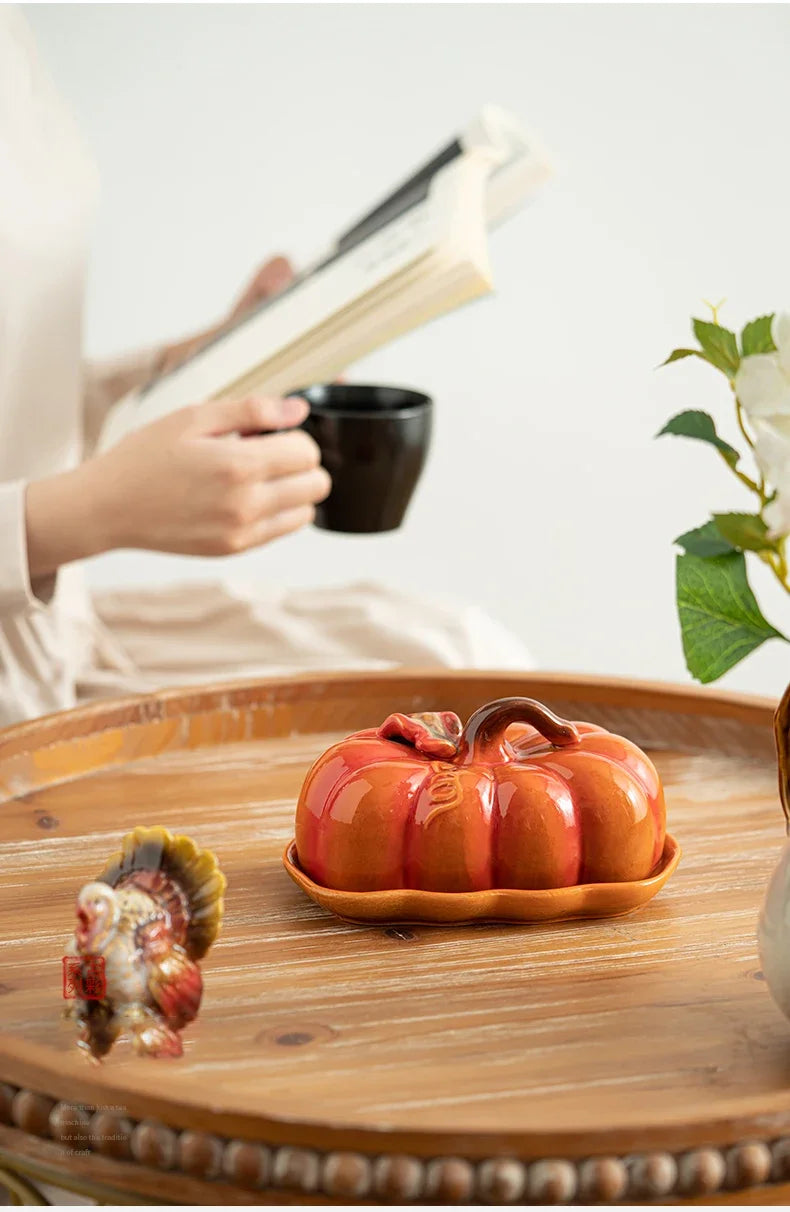 Cute and Novel Pumpkin Ceramic Dinner Plate