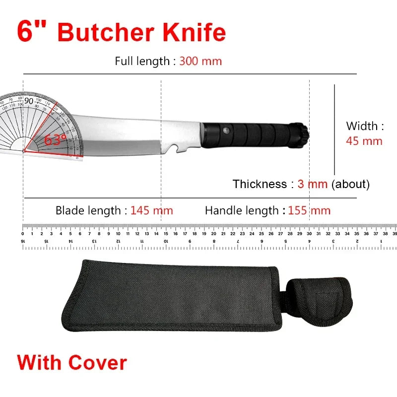 Handmade Forged Butcher Boning Knife Stainless Steel Kitchen Knife Meat Cleaver Fruit Cutting Knife Plastic Handle Cooking Tools