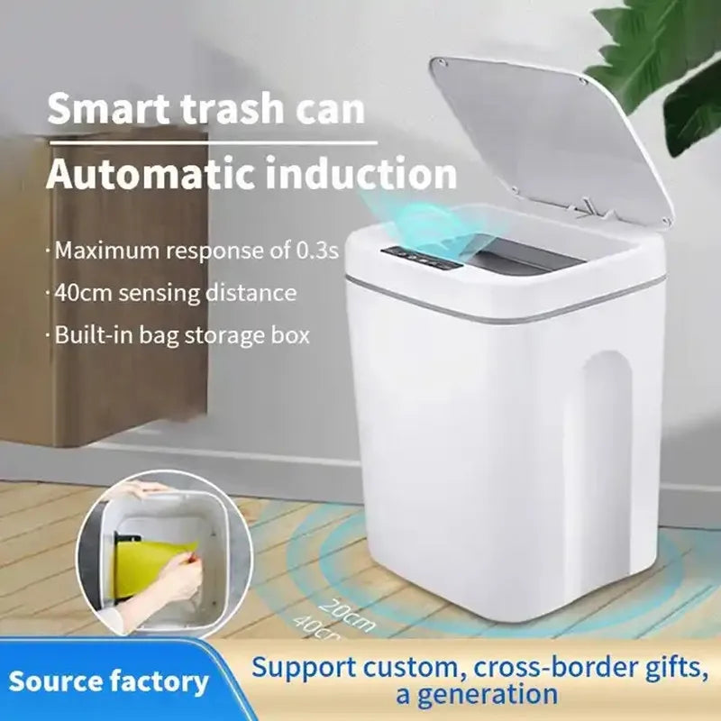 16L Smart Sensor Trash Can – Touchless Electric Waste Bin with Lid for Kitchen & Bathroom