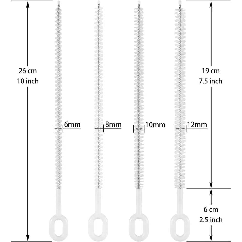Heavy-Duty Straw Cleaning Brushes for Stanley Tumbler, 6mm & 10mm Straw Cleaning Brush for different straw sizes - 4 Pack