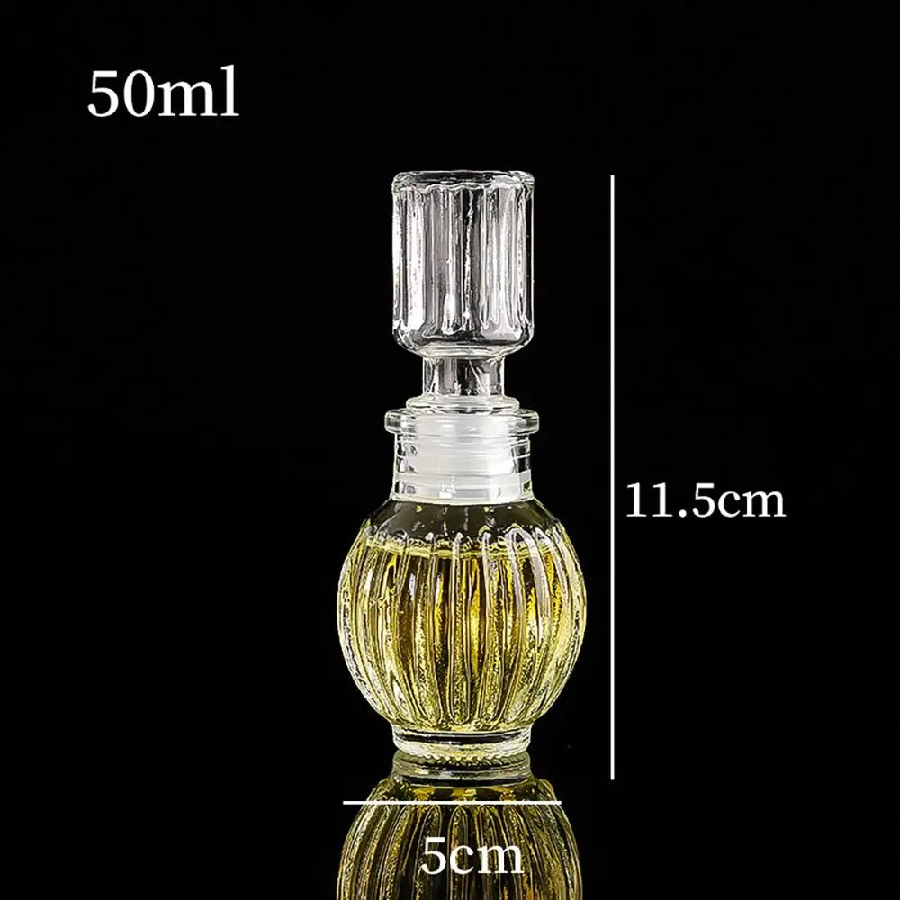 Mini Spirit Alcohol Liquor Bottle 50ml Transparent Glass Whiskey Decanter Handmade Diy Gift Bottles Perfume Glass Container