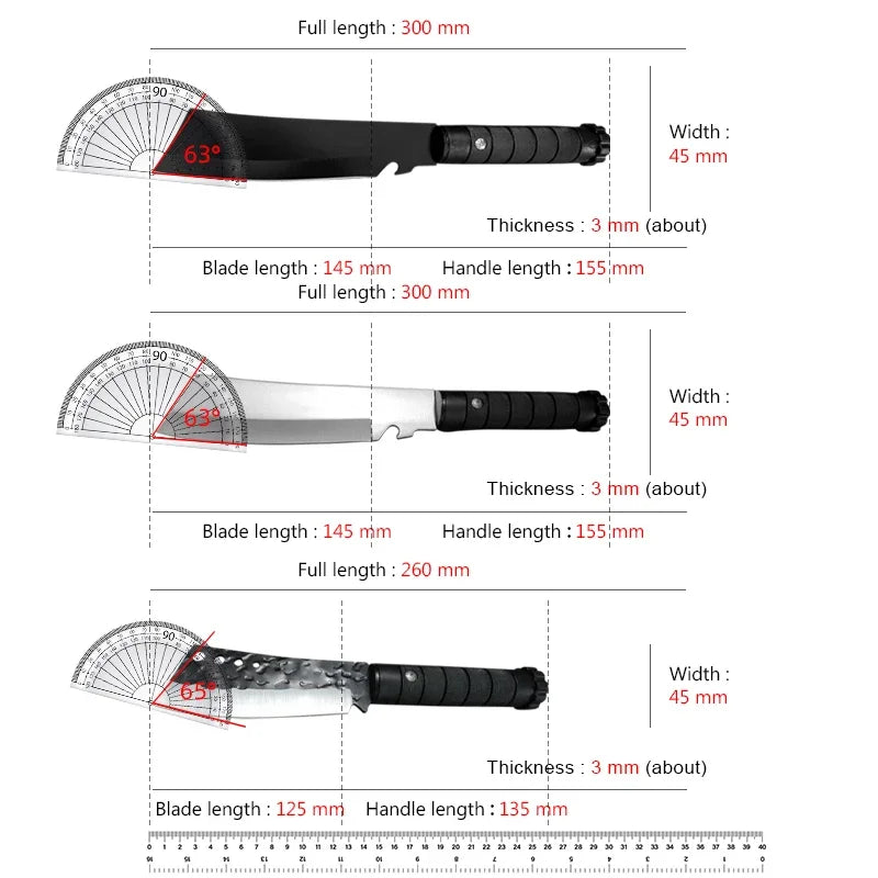 Handmade Forged Butcher Boning Knife Stainless Steel Kitchen Knife Meat Cleaver Fruit Cutting Knife Plastic Handle Cooking Tools