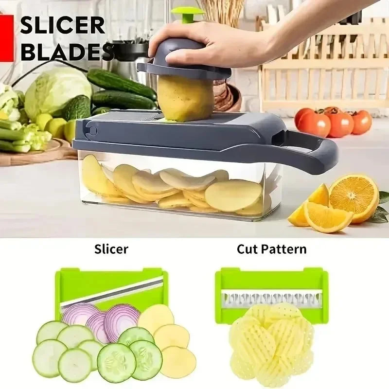 Picadora Multifuncional 14/16 en 1 - Cortador de Verduras para Cocina