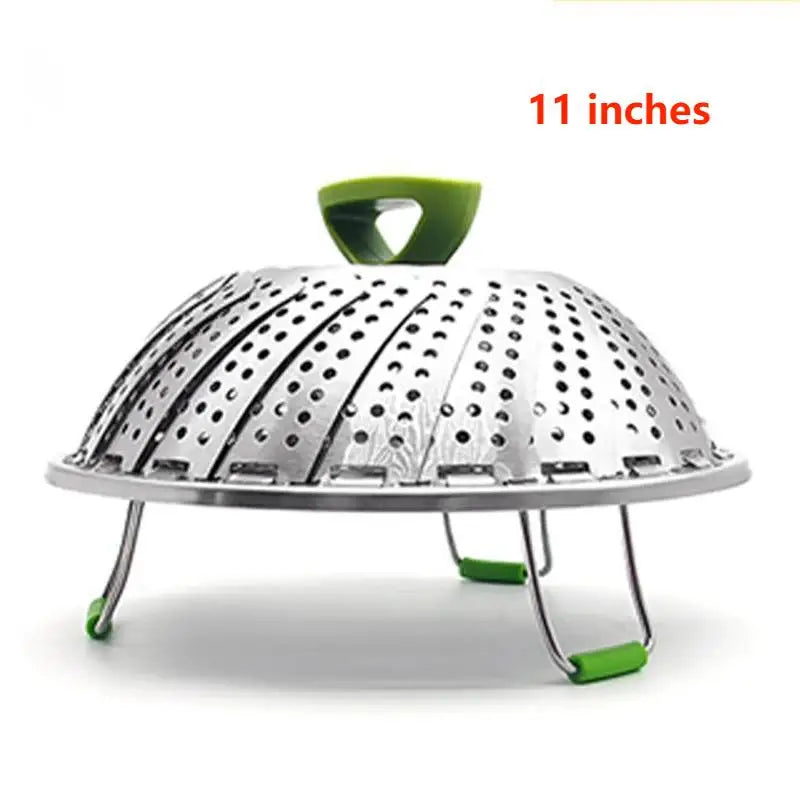 1pc 9/11 inch Stainless Steel Lotus Steamer Tray, Foldable Steamer, Basket Steamer, Cooking Pan, Vegetables and Fruits