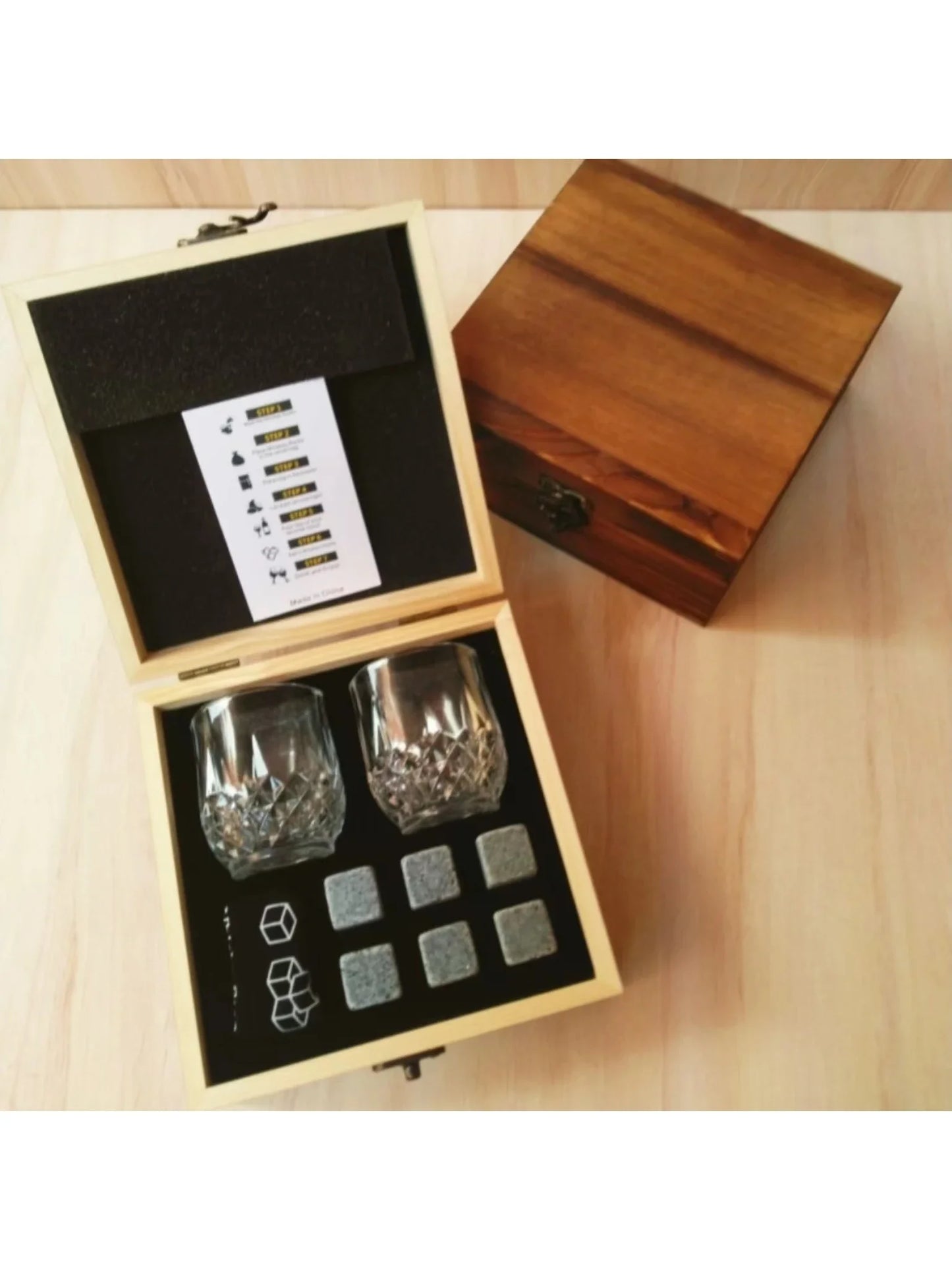 Father's Day Gift Whiskey Ice Stone Wine Glass Set