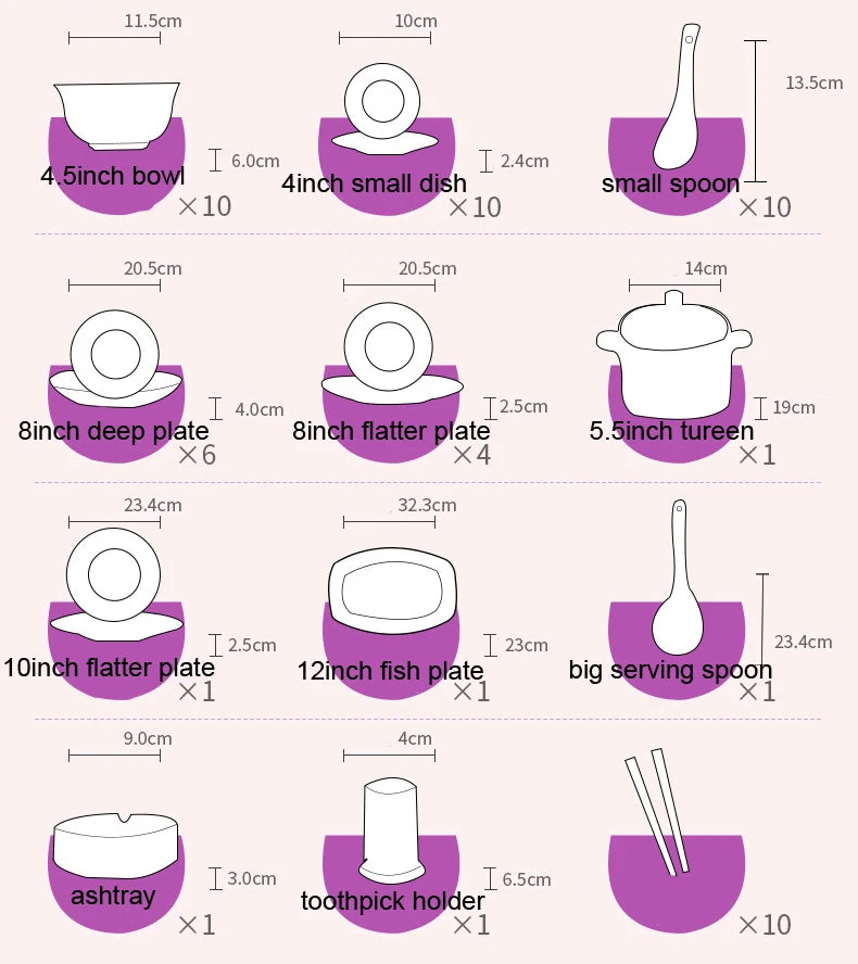 46-piece set, royal gold ware designed,  fine bone china dinnerware sets, chinese crockery set plates, porcelain dinnerware