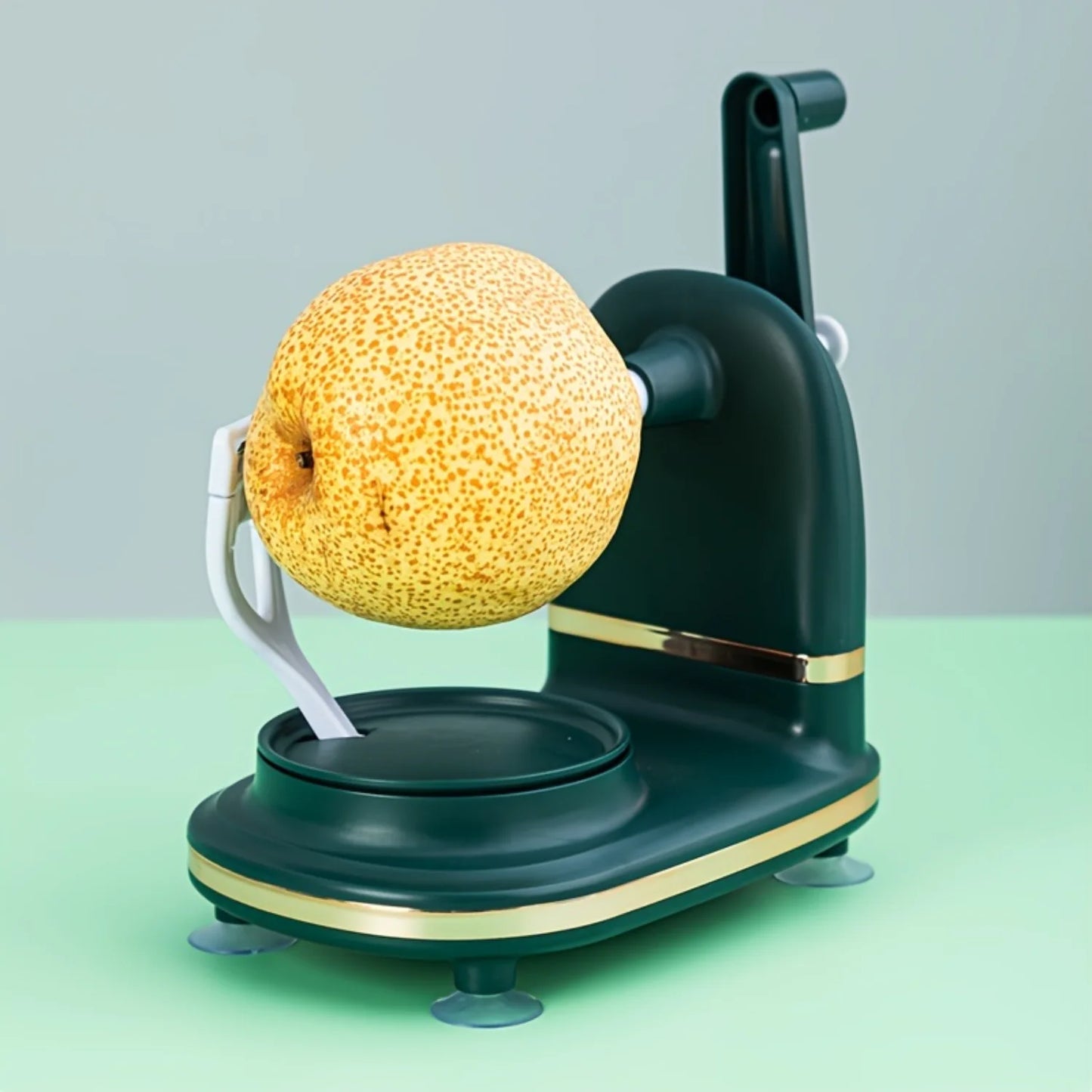 Pear Peeler and Slicer Set with Stainless Steel Blades - Powerful Suction Base for Apples, Potatoes, Kitchen Gadgets