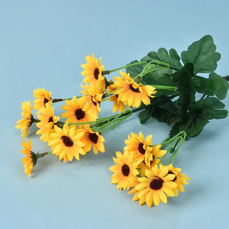 Artificial Sunflower Bouquet Silk Sunflower Fake Flower DIY Wedding Bouquets Centerpieces Party Desktop Home interior Decoration