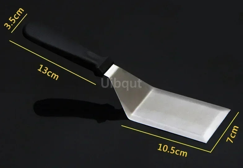 Stainless Steel Steak Fried Shovel Spatula Pizza peel Grasping Cutter Spade Pastry BBQ Tools Wooden Rubber Handle Kitchen turner