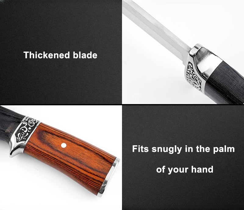 Outdoor Steel Hand Small Straight Knife Camping Portable Multi-Functional High Hardness Knife Household Fruit Knife Knife