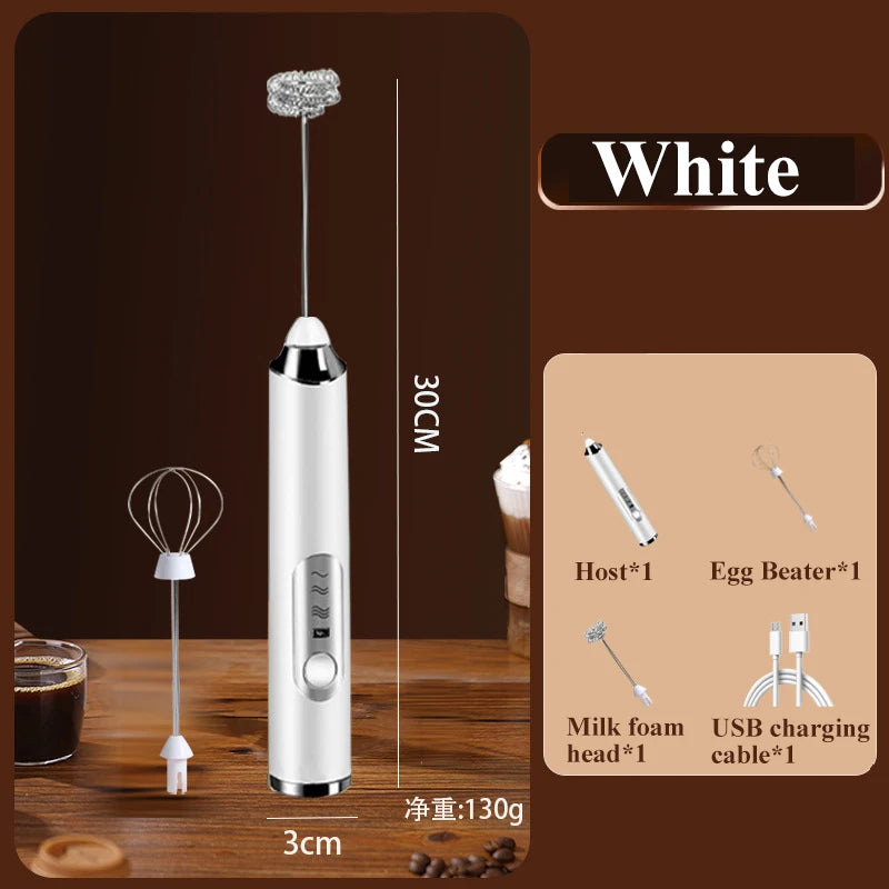 High Quality Wireless Electric Milk Frother Whisk Egg Beater USB Rechargeable Handheld Coffee Blender Milk Shaker Mixer Foamer
