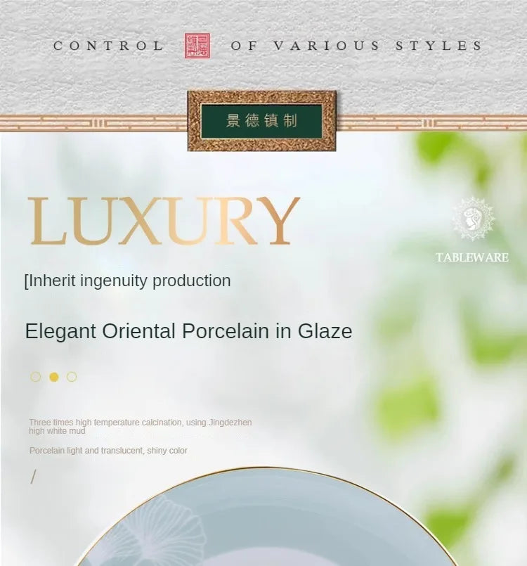 New Bone China Dinnerware Set with Colorful Glaze Elegant Bowls and Plates for Home Ceramic Bowls and Plates Set