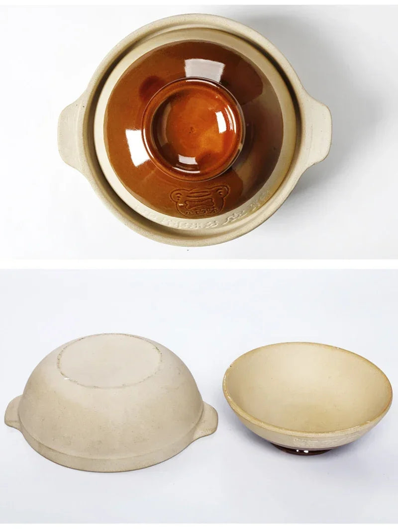 500ml 750ml Chaoshan Chaozhou Casserole Rice Noodle Casserole Porridge Pottery Pot With Double Ear Clay Pot