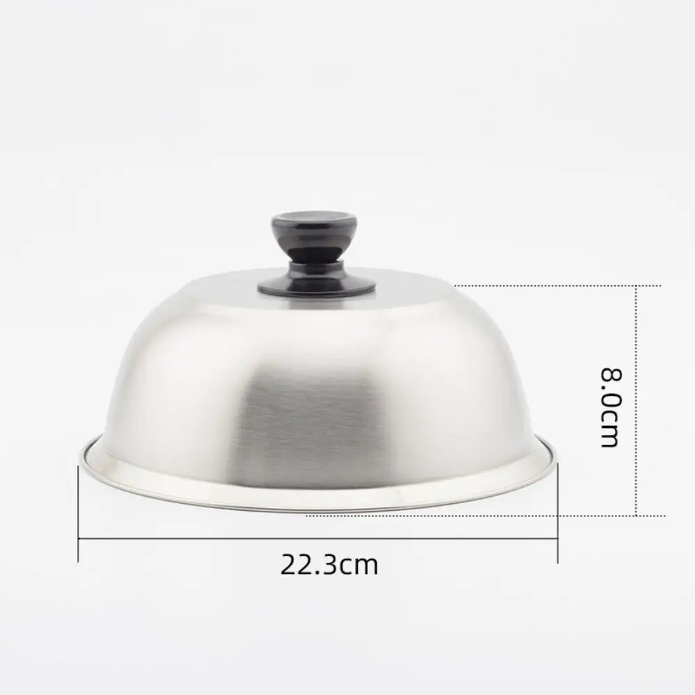 Stainless Steel Frying Pan Covers Barbecue Burgers Sandwiches Steak Round Pot Lids Cover Cookware Cheese Melting Dome