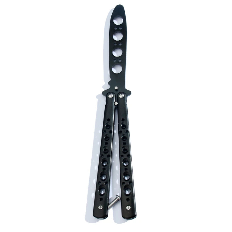 Portable Butterfly Training Knife Foldable Pocket Flail Knife Uncut Blade Butterfly Comb Training Tool