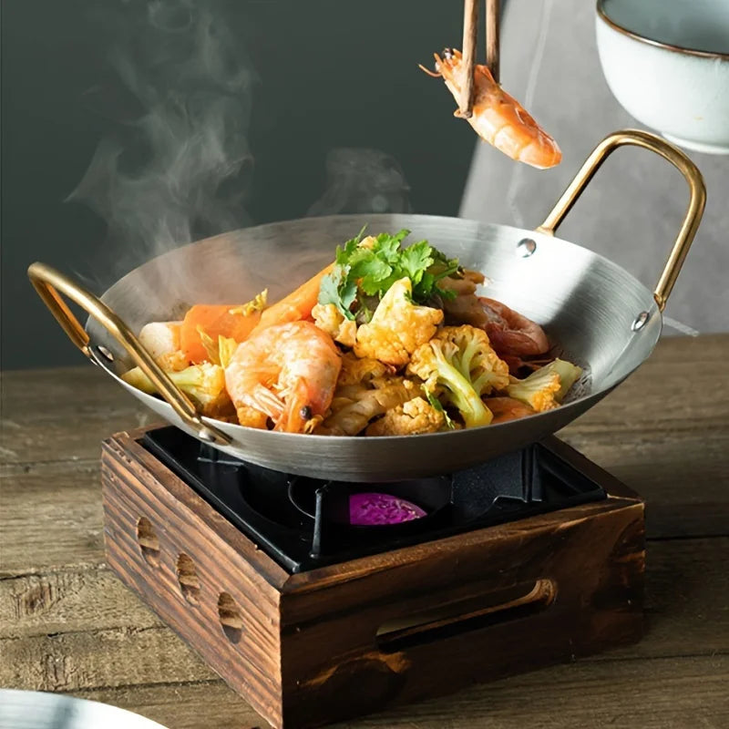 Stainless Steel Wok,Thickened Soup Pot, Round Bottom Pot For Restaurant Kitchen And Outdoor Camping Small hotpot round bottomed