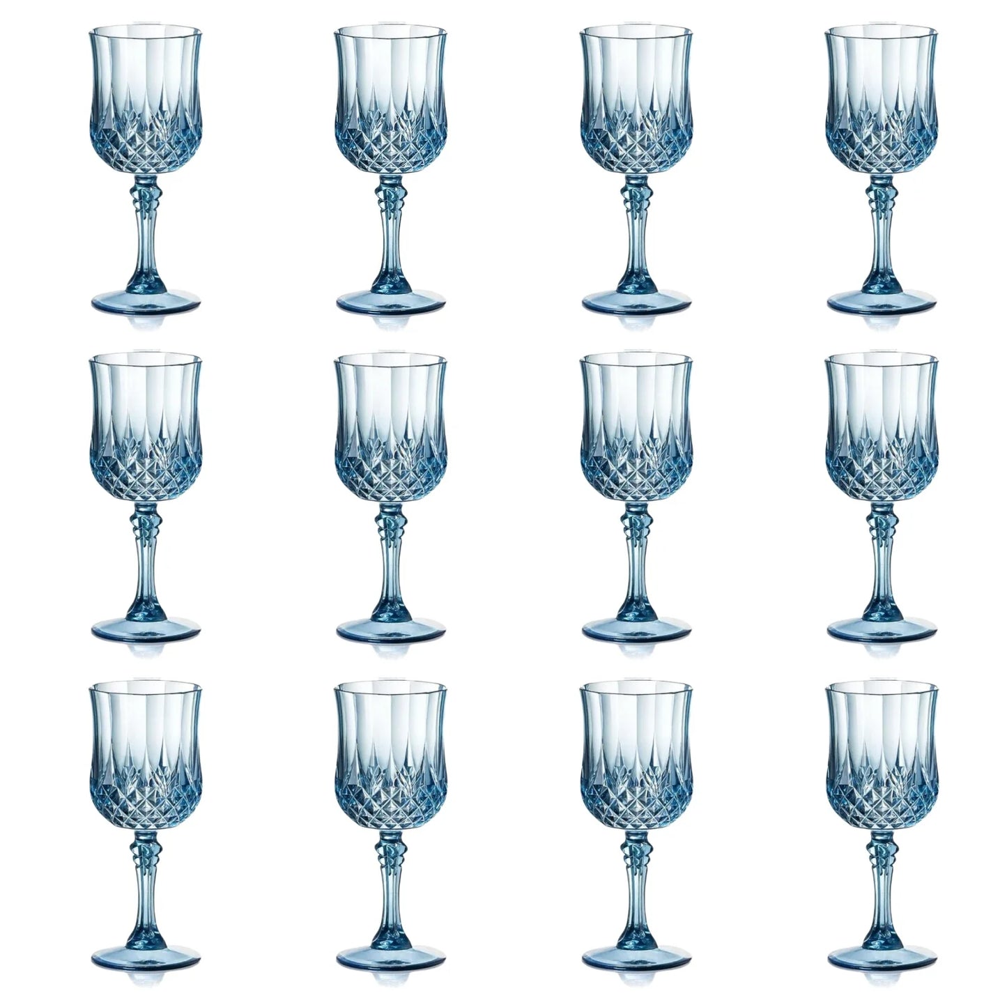 12/24 Pcs 7oz Plastic Wine Glasses Drinking Glasses Unbreakable Wedding Glassware Reusable Drinkware Champagne Flutes Goblets