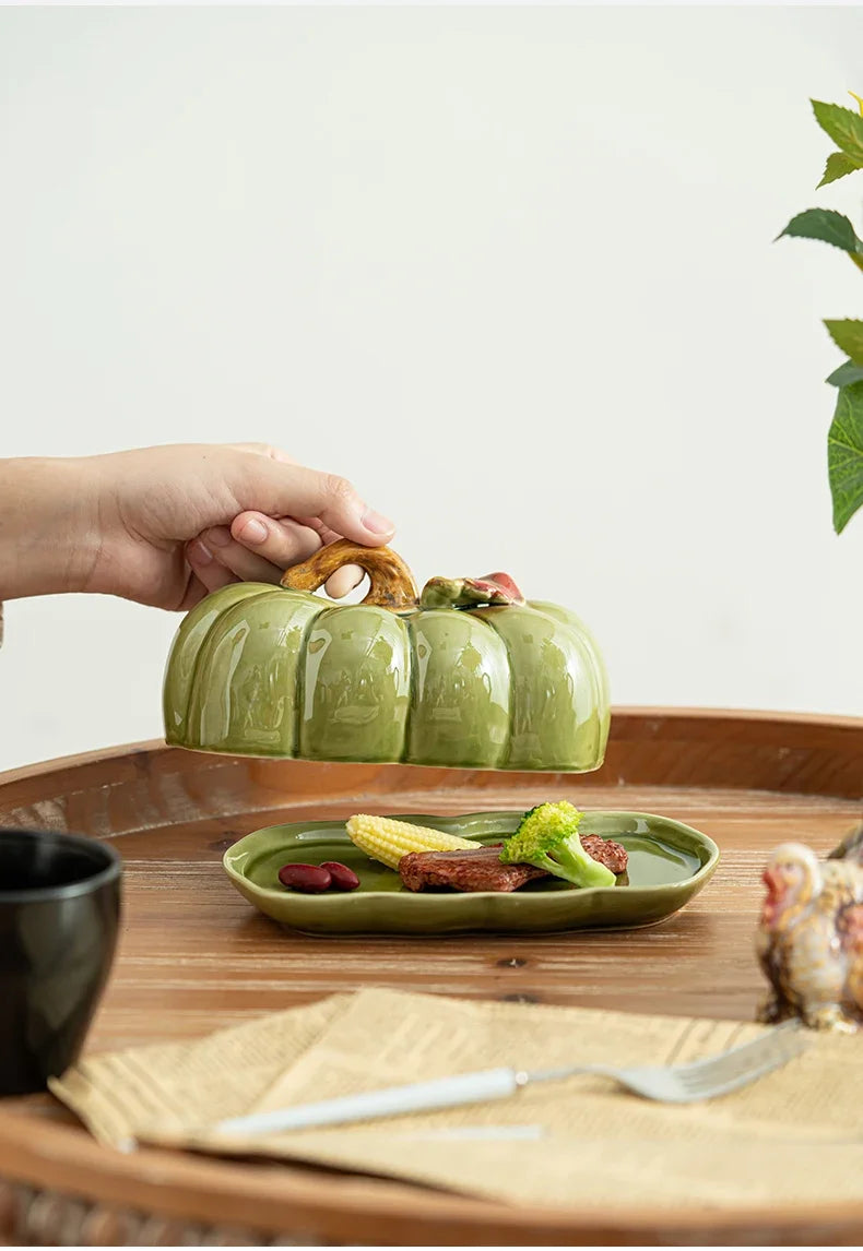 Cute and Novel Pumpkin Ceramic Dinner Plate