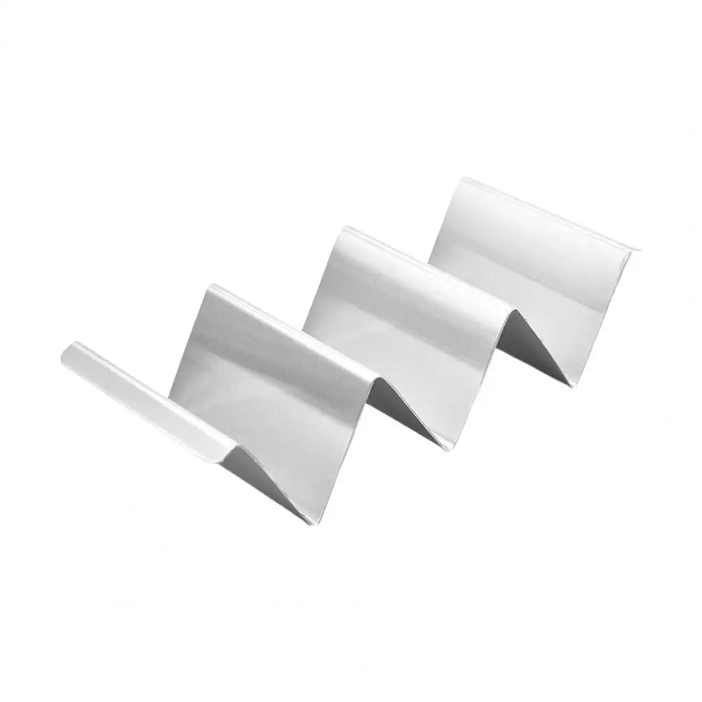 Stainless Steel Taco Holder Kitchen Taco Stand Reversible Holds 3 or 2 Tortillas Stackable Rack Triangular Taco Grill Mold