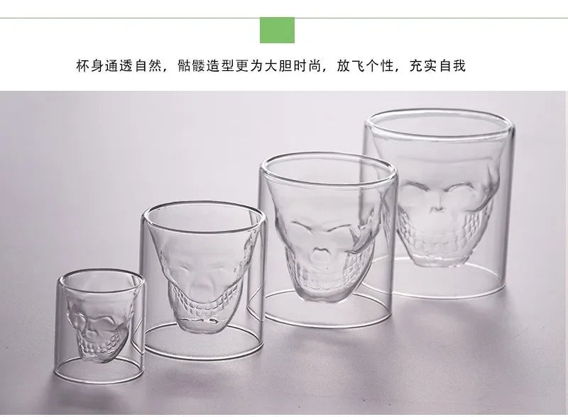 Lead Free Glass Creative Skull Cup Capacity Beer Cups Tea Mug Cocktail Wine Heat Resistant Coffee Mugs For Gift Wholesale