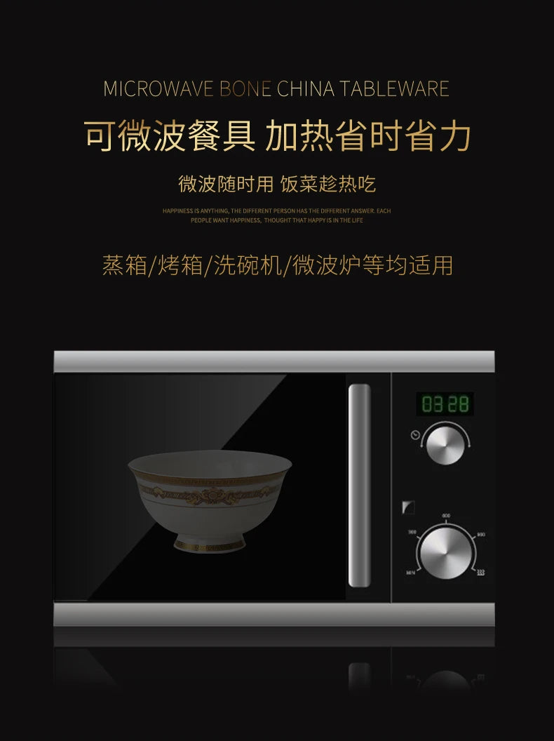 Gold Bone China Dinnerware Sets Ceramics Kitchen Gift Luxury Christmas Dinner Sets Wedding Party Vajillas Ceramica Dishes