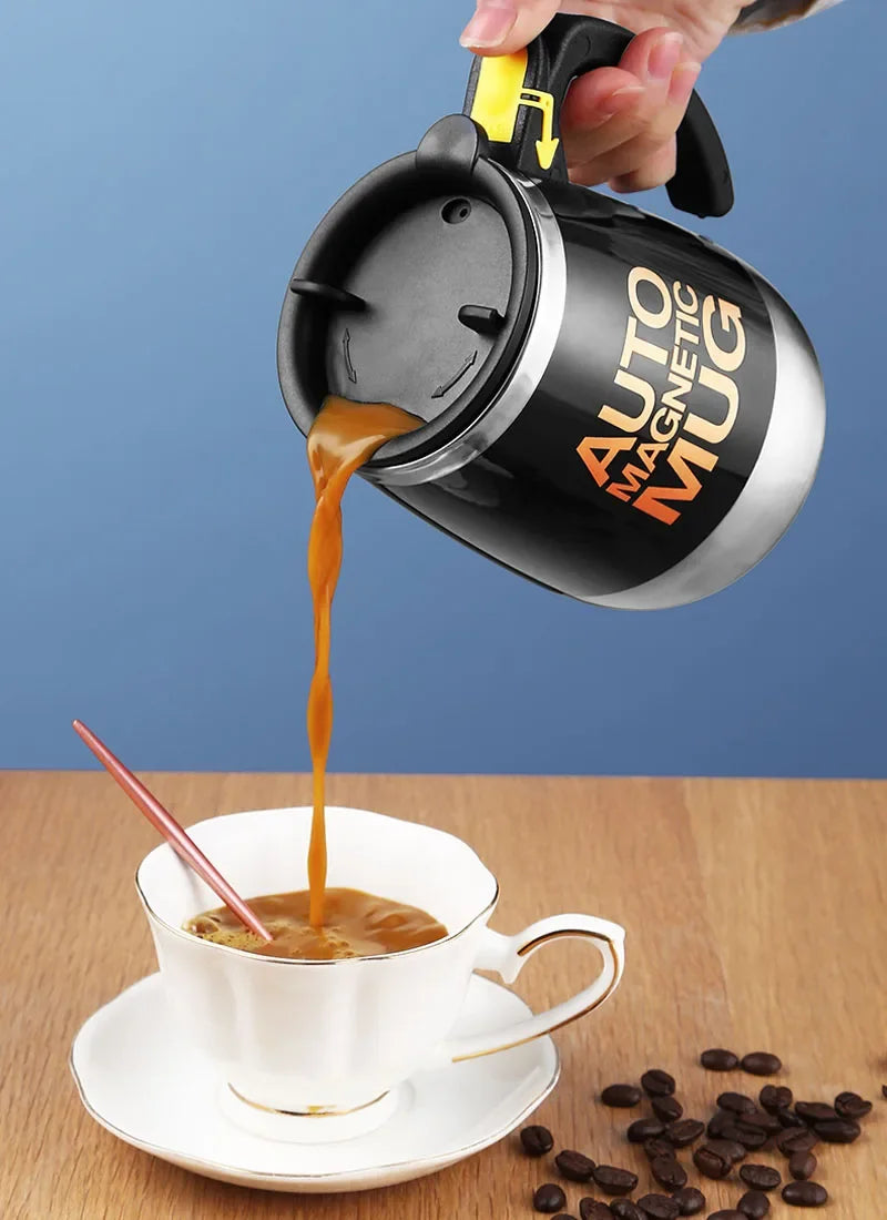 USB Rechargeable Self-Stirring Coffee Mug – Stainless Steel Auto Mixer Cup for Home, Office, Gifts