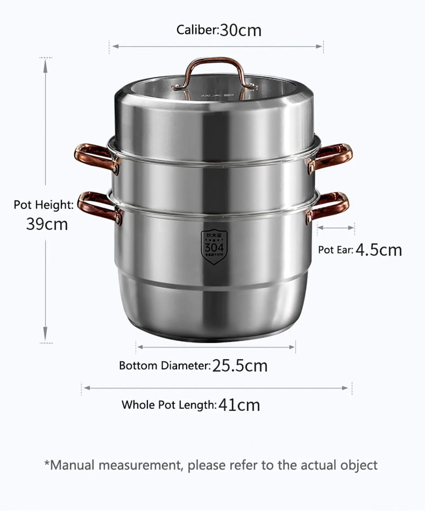 COOKER KING 304 Stainless Steel Steamer Thickened Double-Layer Steamer Used For Induction Cooker And Gas Stove Kitchen Cookware