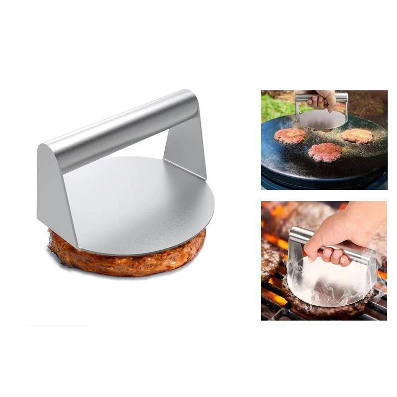 1PC Stainless Steel Smash Burger Press Hamburger Patties Meat Masher Circular Meat Press Mold For Deli Meats Kitchen Accessories