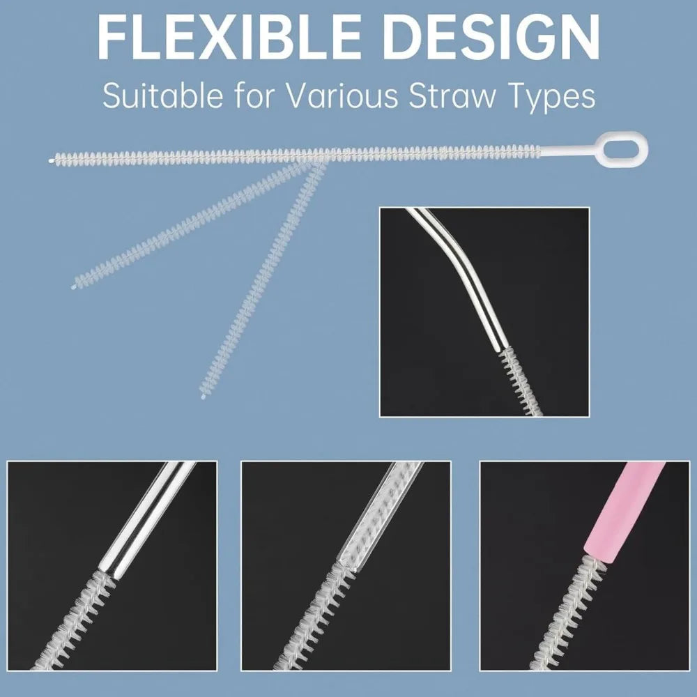 Heavy-Duty Straw Cleaning Brushes for Stanley Tumbler, 6mm & 10mm Straw Cleaning Brush for different straw sizes - 4 Pack