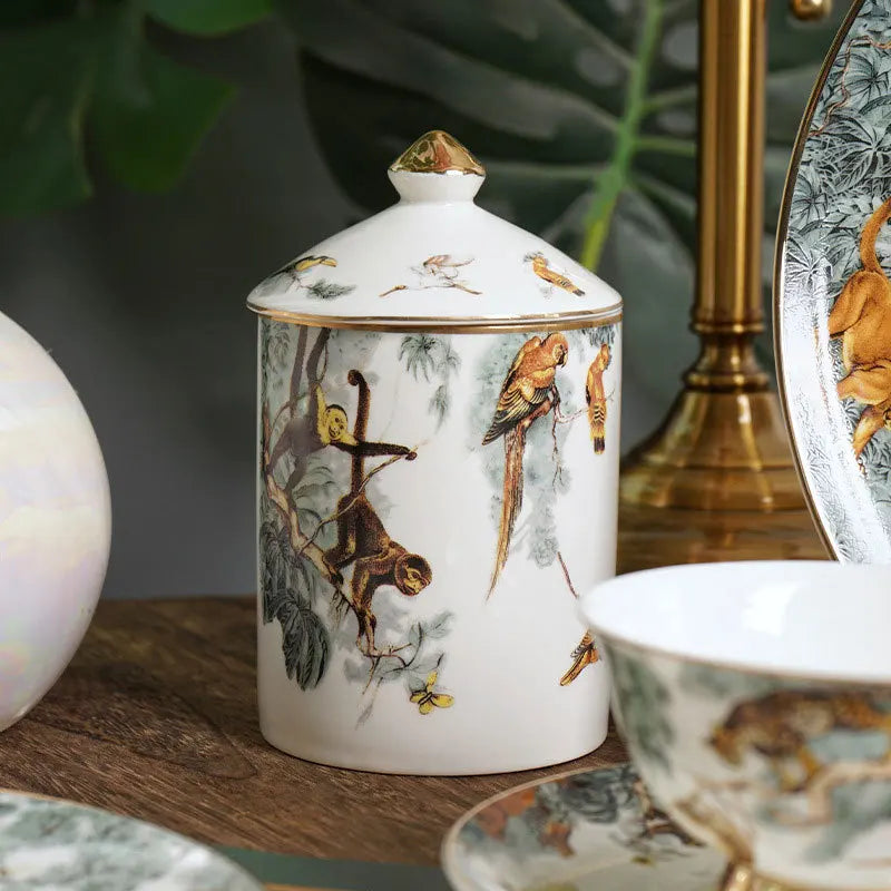 Equatorial jungle bone china tableware decorative plate porch ornament coffee cup plate western food plate hotel tableware