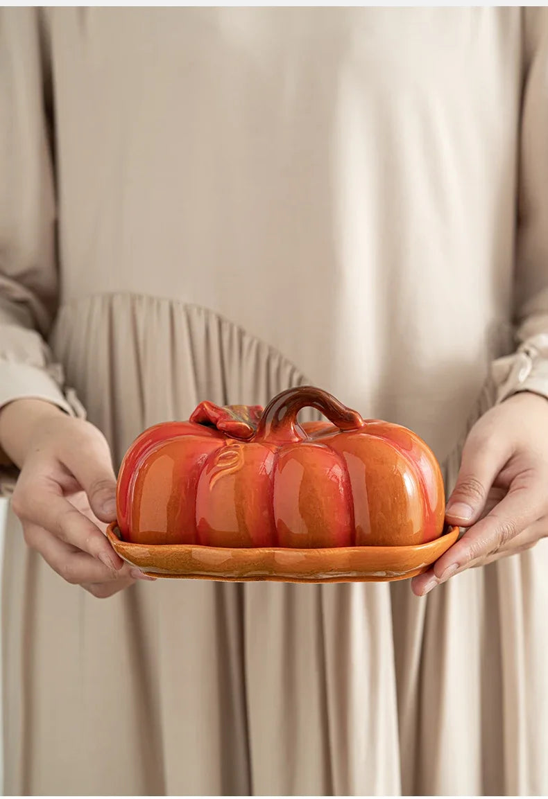 Cute and Novel Pumpkin Ceramic Dinner Plate