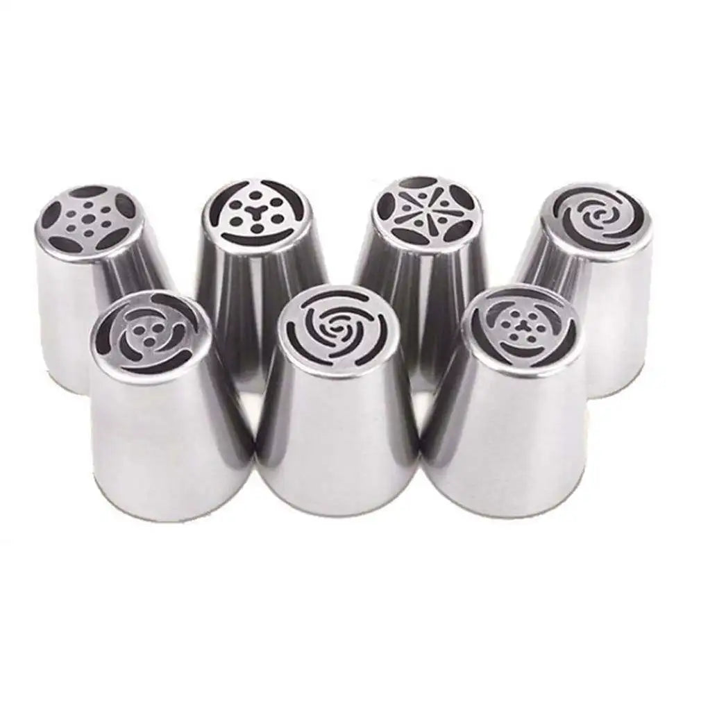 7pcs Icing Piping Nozzles Kitchen Accessories Baking Accessory Home Bakery Using Stainless Steel Pastry DIY Decorating Tools