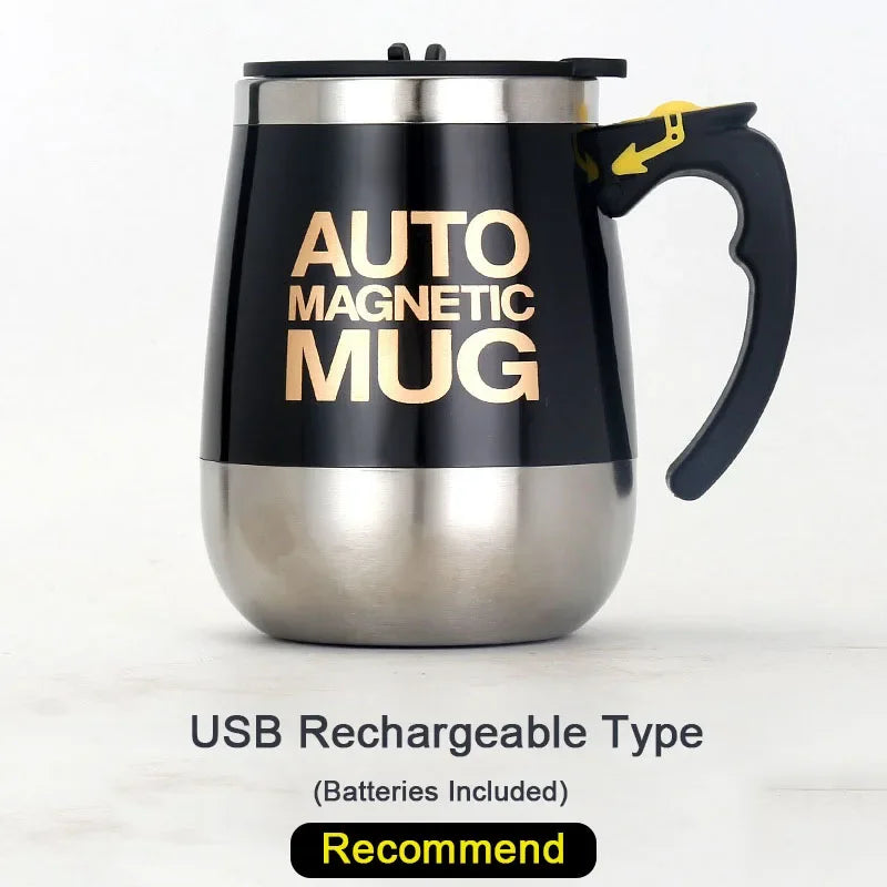 USB Rechargeable Self-Stirring Coffee Mug – Stainless Steel Auto Mixer Cup for Home, Office, Gifts