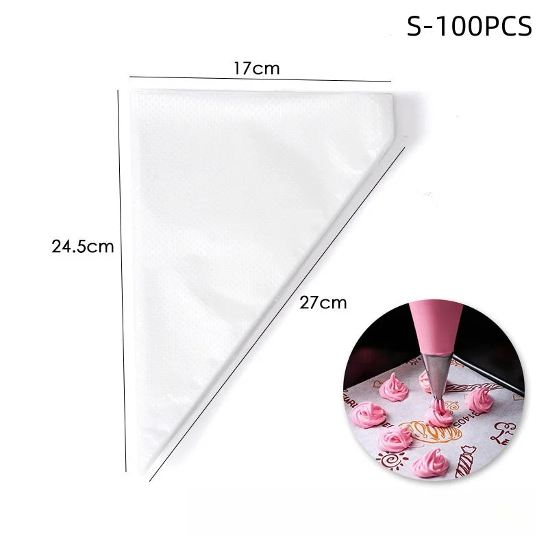 100/50/20pcs Disposable Piping Bag Pastry s Icing Fondant Cake Cream  for Decorating Pastries Cakes Baking Tools