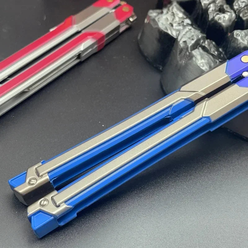 Hot Valorant Game Merch Craft Toy, 20 Cm (7.8 Inches), Foldable RGX Butterfly Knife, Zinc Alloy Metal, Comes with Sheath